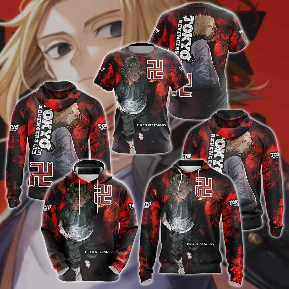 Tokyo Revengers 3D All Over Print T-shirt Tank Top Zip Hoodie Pullover Hoodie Hawaiian Shirt Beach Shorts Jogger