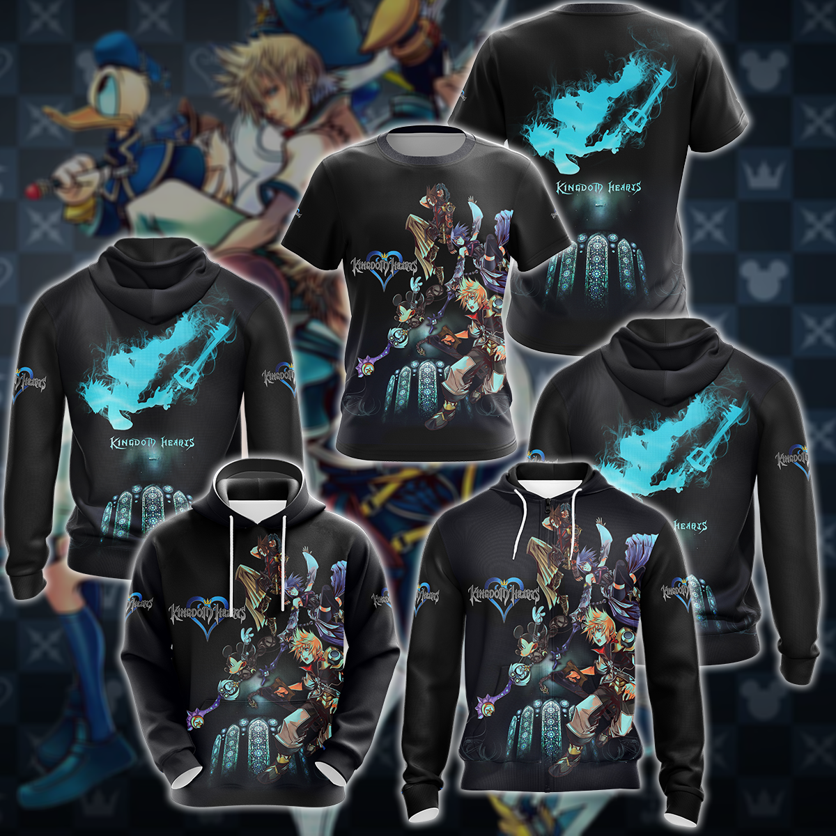 Kingdom Hearts Video Game 3D All Over Print T-shirt Tank Top Zip Hoodie Pullover Hoodie Hawaiian Shirt Beach Shorts Jogger