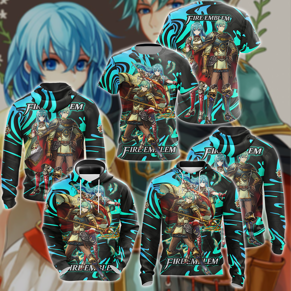 Fire Emblem Ephraim & Eirika Video Game 3D All Over Print T-shirt Tank Top Zip Hoodie Pullover Hoodie Hawaiian Shirt Beach Shorts Jogger