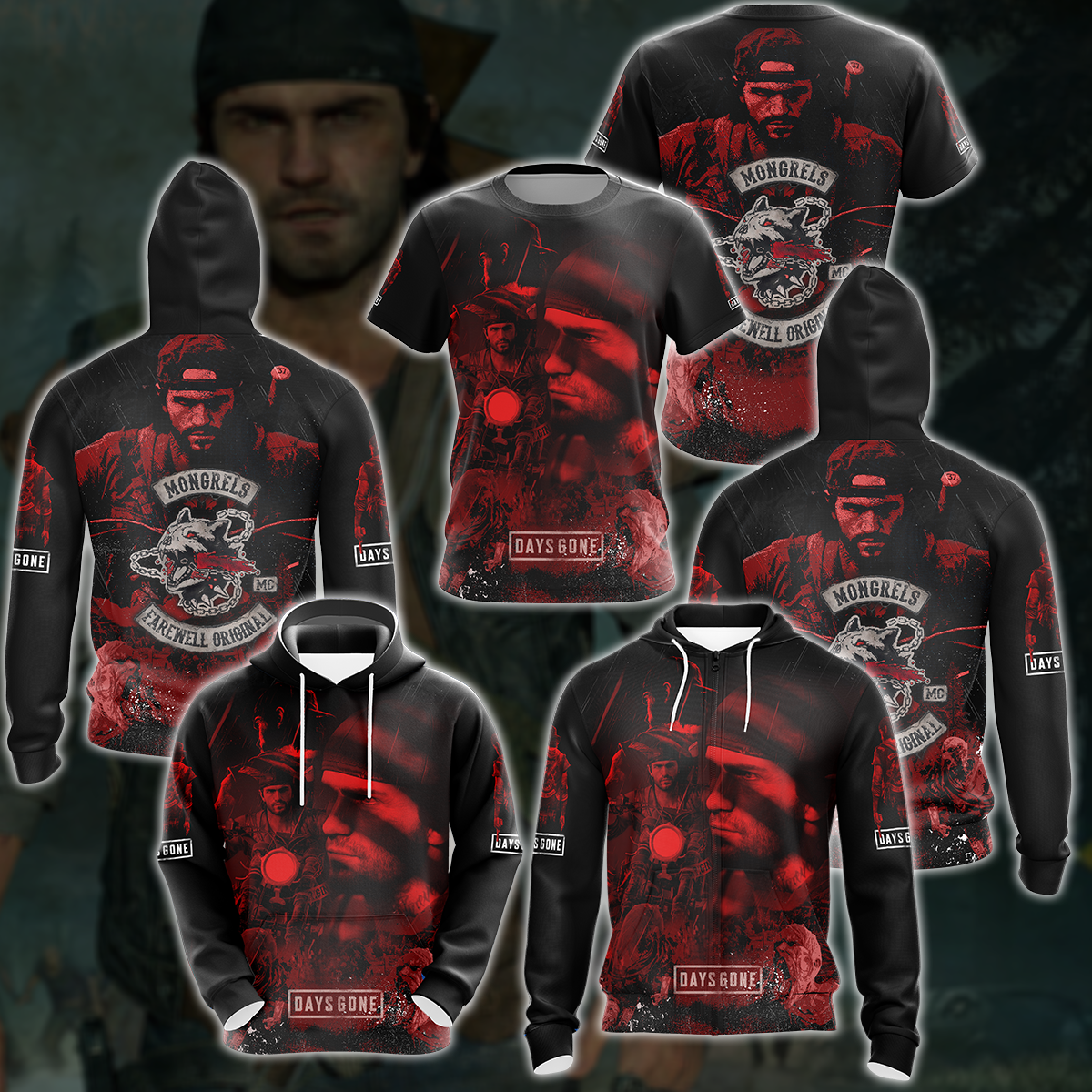 Day’s Gone Video Game 3D All Over Printed T-shirt Tank Top Zip Hoodie Pullover Hoodie Hawaiian Shirt Beach Shorts Jogger