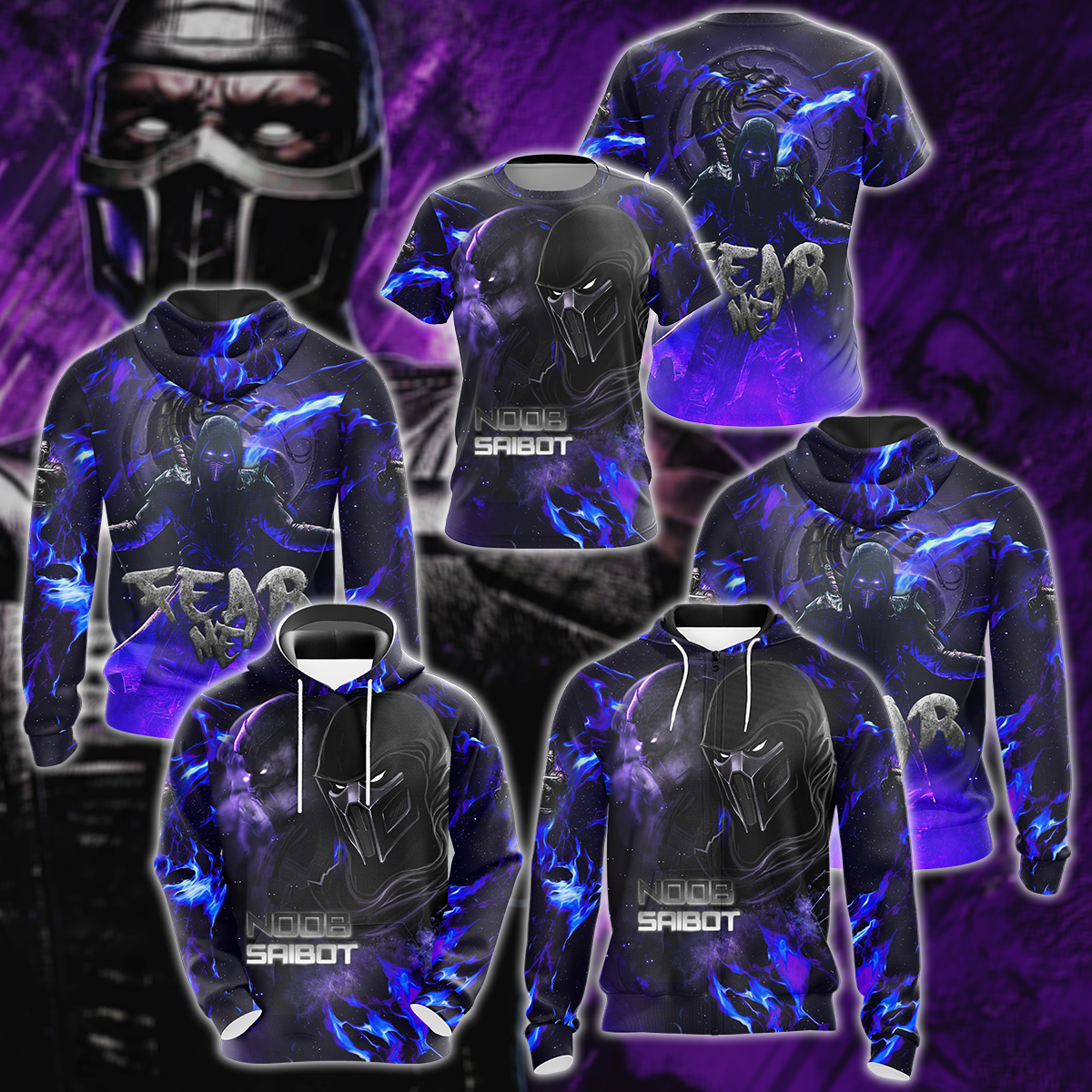 Mortal Kombat: Noob Saibot 3D All Over Print T-shirt Tank Top Zip Hoodie Pullover Hoodie Hawaiian Shirt Beach Shorts Jogger