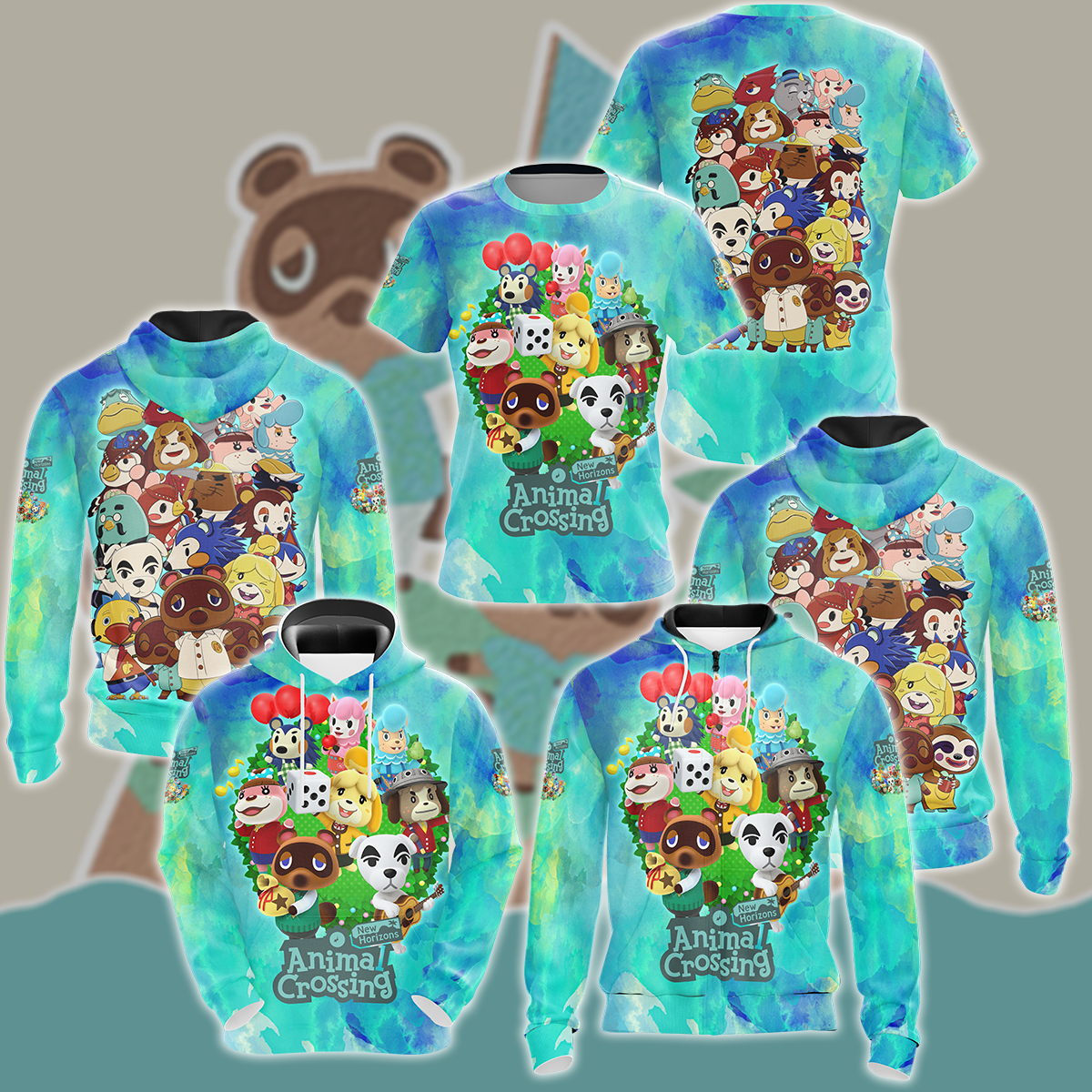 Animal Crossing New Horizons Video Game 3D All Over Print T-shirt Tank Top Zip Hoodie Pullover Hoodie Hawaiian Shirt Beach Shorts Jogger