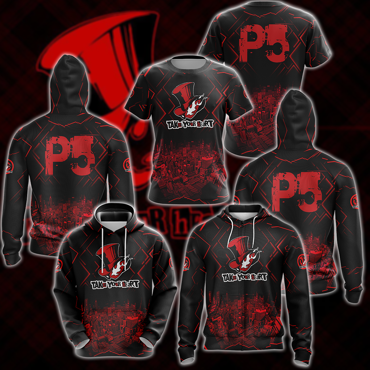Persona 5 Strikers Video Game 3D All Over Print T-shirt Tank Top Zip Hoodie Pullover Hoodie Hawaiian Shirt Beach Shorts Jogger