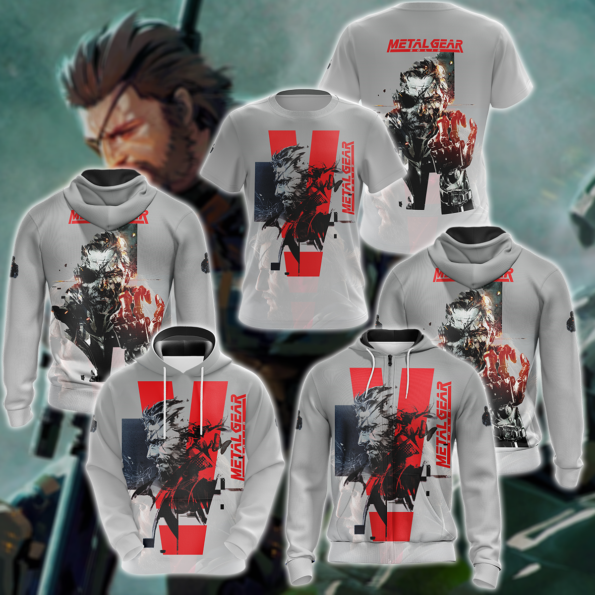 Metal Gear Solid Video Game 3D All Over Print T-shirt Tank Top Zip Hoodie Pullover Hoodie Hawaiian Shirt Beach Shorts Jogger
