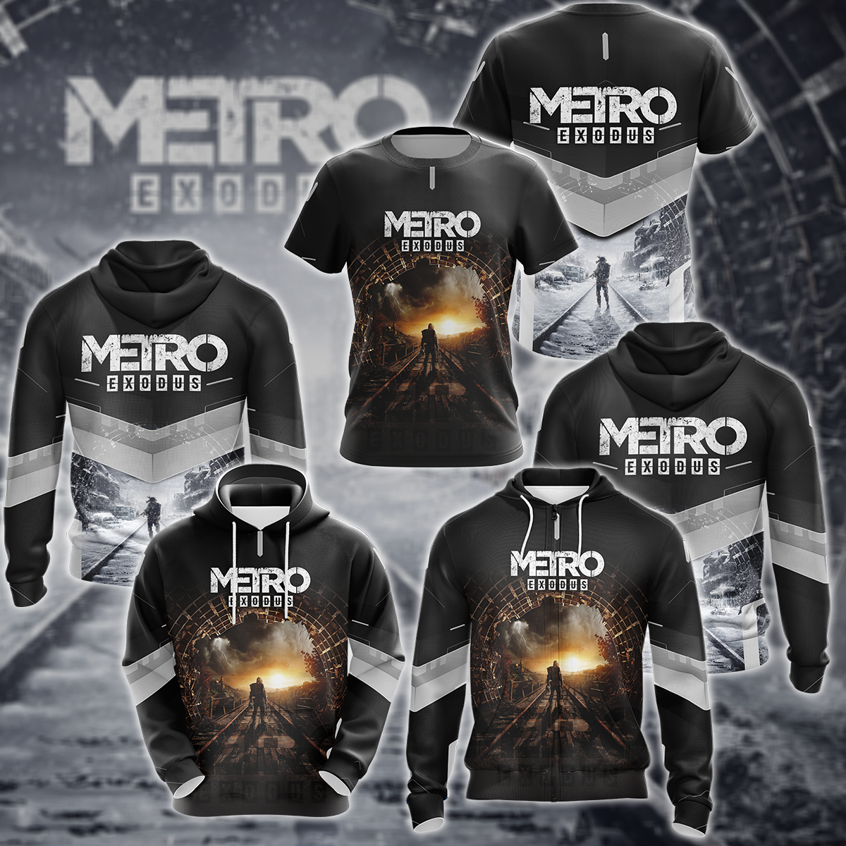 Metro Exodus Video Game 3D All Over Print T-shirt Tank Top Zip Hoodie Pullover Hoodie Hawaiian Shirt Beach Shorts Jogger
