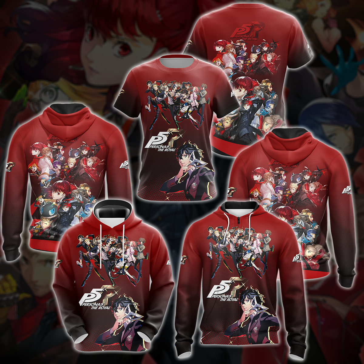 Persona 5 Royal Video Game 3D All Over Print T-shirt Tank Top Zip Hoodie Pullover Hoodie Hawaiian Shirt Beach Shorts Jogger