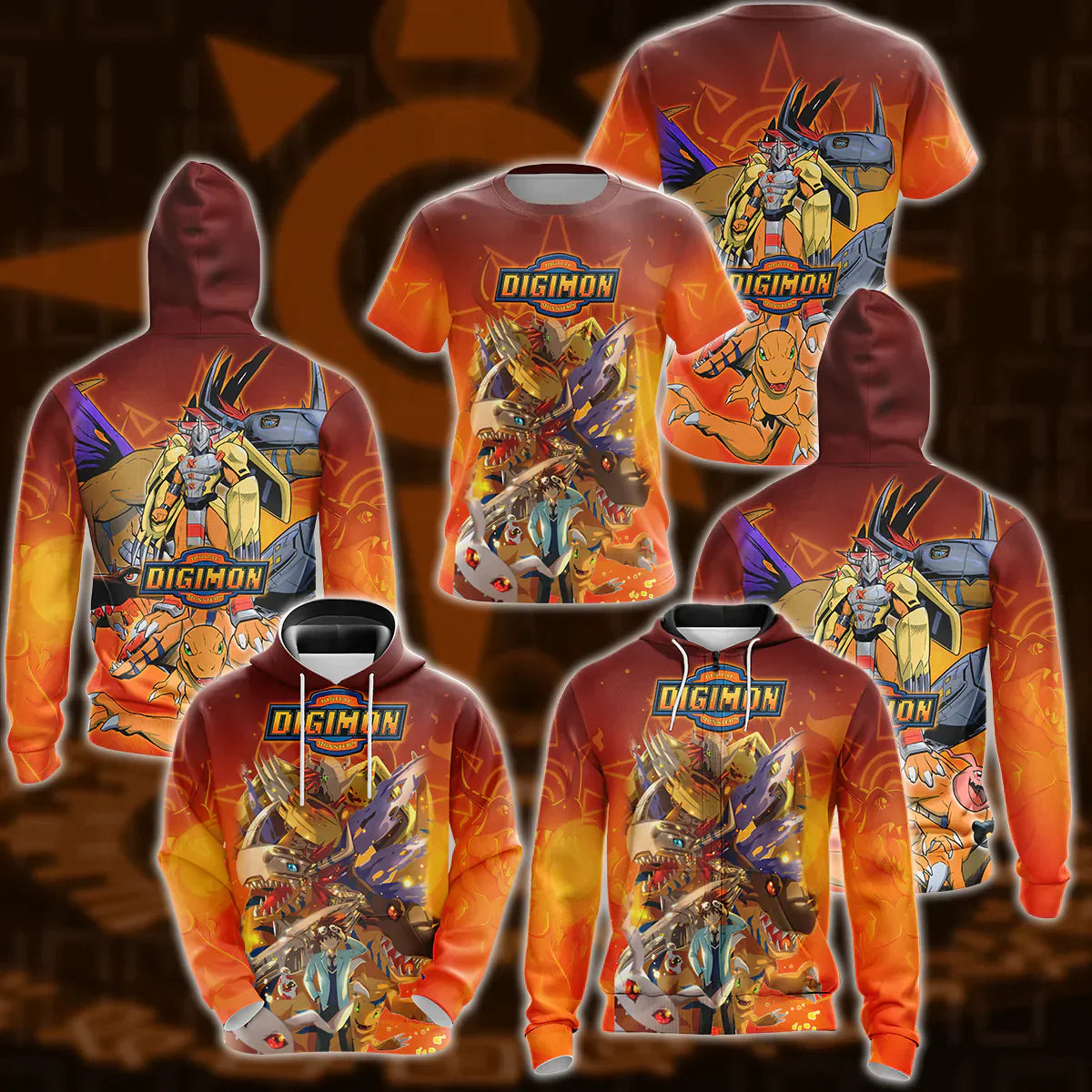 Digimon Video Game 3D All Over Print T-shirt Tank Top Zip Hoodie Pullover Hoodie Hawaiian Shirt Beach Shorts Jogger
