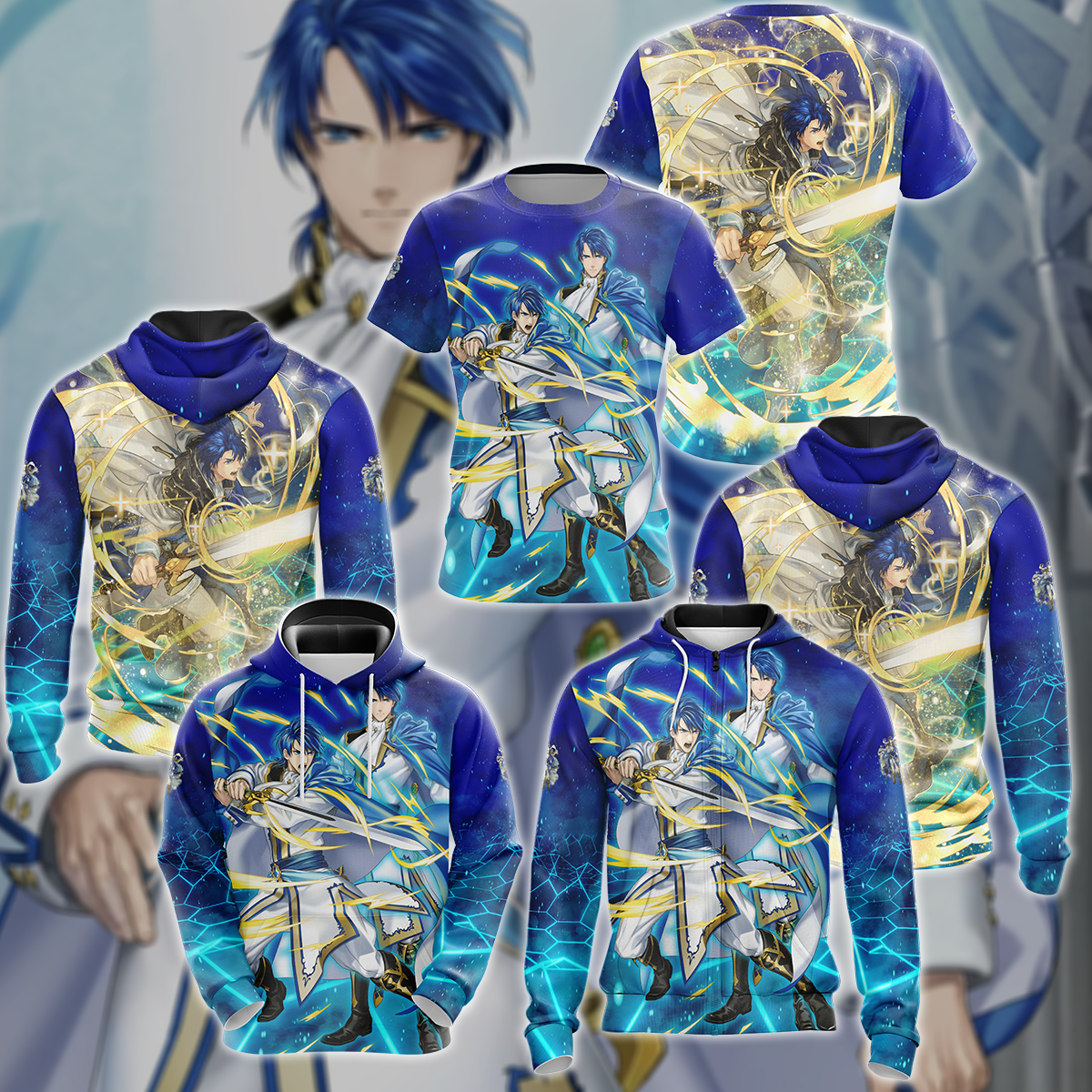 Fire Emblem Sigurd Video Game 3D All Over Print T-shirt Tank Top Zip Hoodie Pullover Hoodie Hawaiian Shirt Beach Shorts Jogger