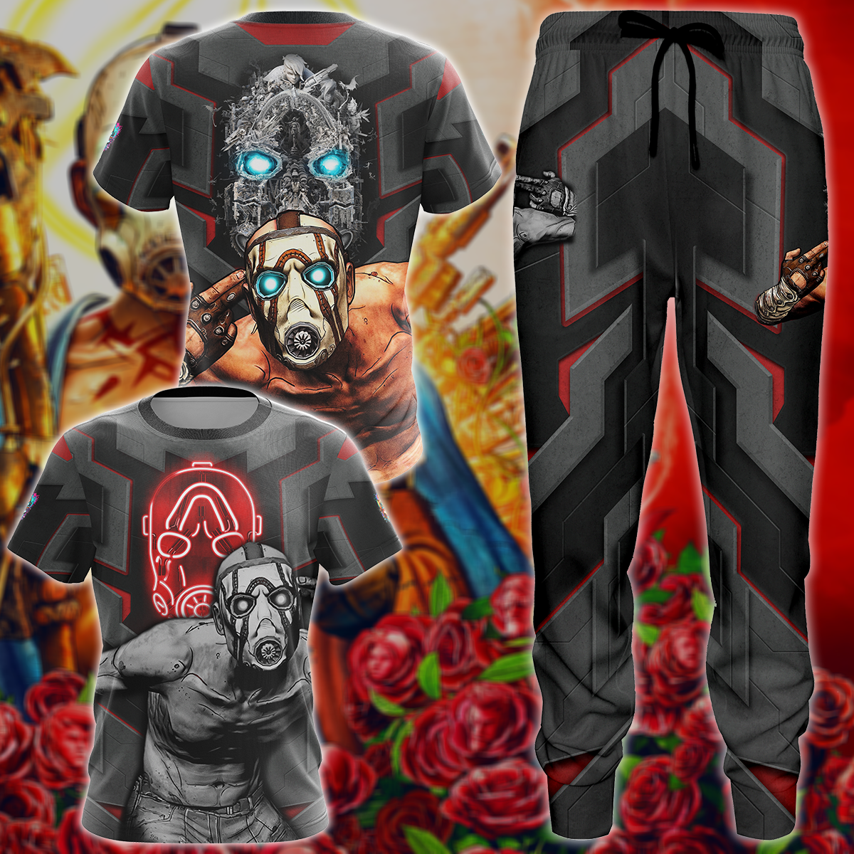 Borderlands Video Game 3D All Over Print T-shirt Tank Top Zip Hoodie Pullover Hoodie Hawaiian Shirt Beach Shorts Jogger