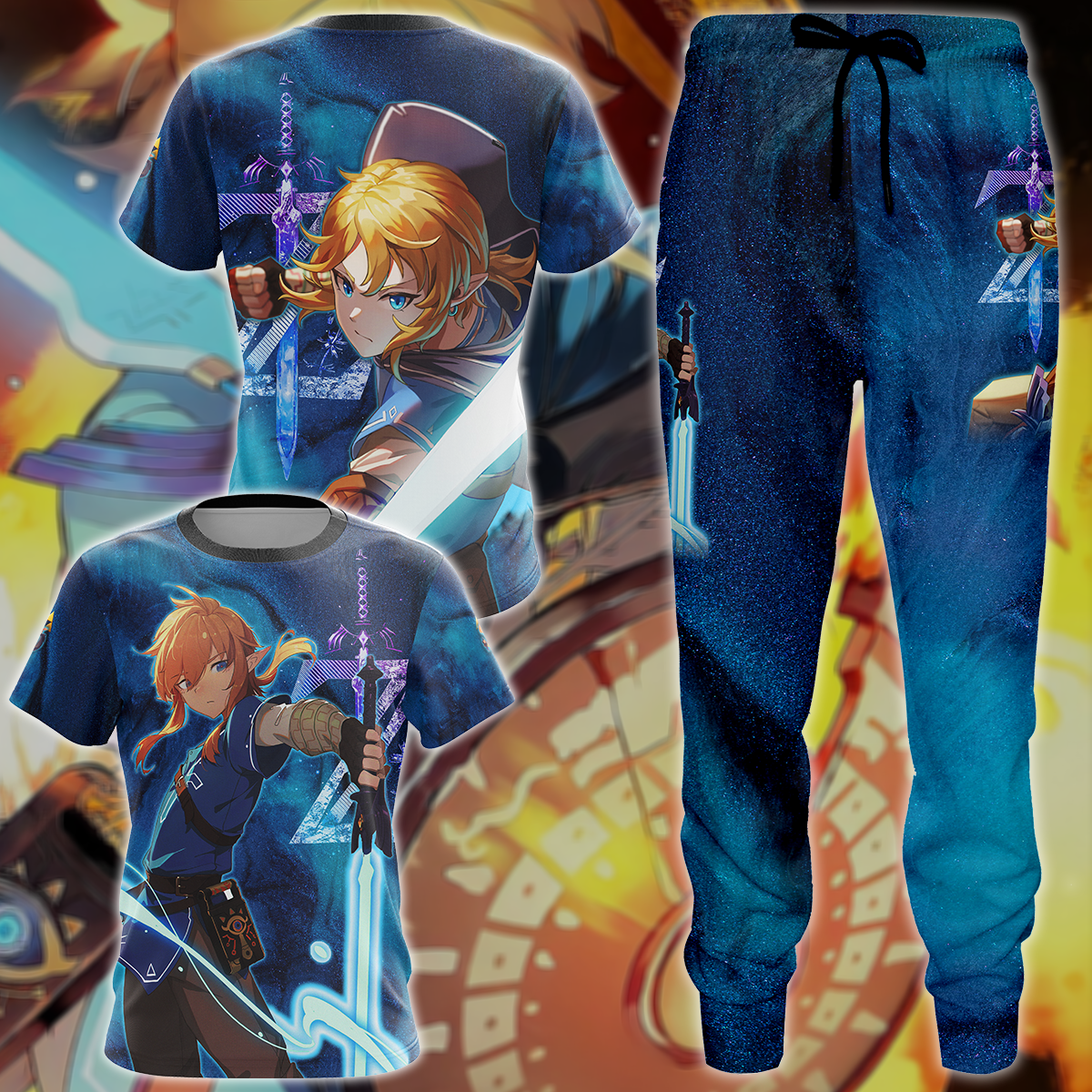 Link Legend of Zelda Video Game 3D All Over Print T-shirt Tank Top Zip Hoodie Pullover Hoodie Hawaiian Shirt Beach Shorts Jogger
