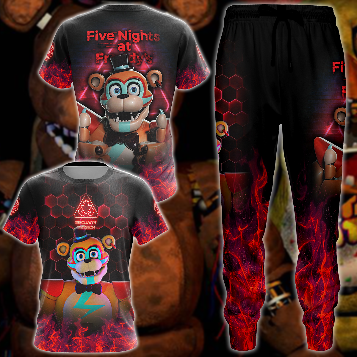 Five Nights at Freddy's: Security Breach Video Game 3D All Over Print T-shirt Tank Top Zip Hoodie Pullover Hoodie Hawaiian Shirt Beach Shorts Jogger