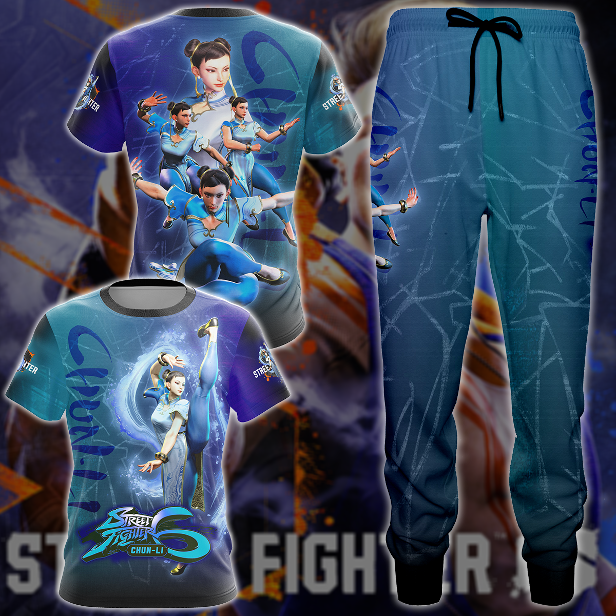 Street Fighter 6 Chun-Li Video Game All-Over T-shirt Hoodie Tank Top Hawaiian Shirt Beach Shorts Joggers