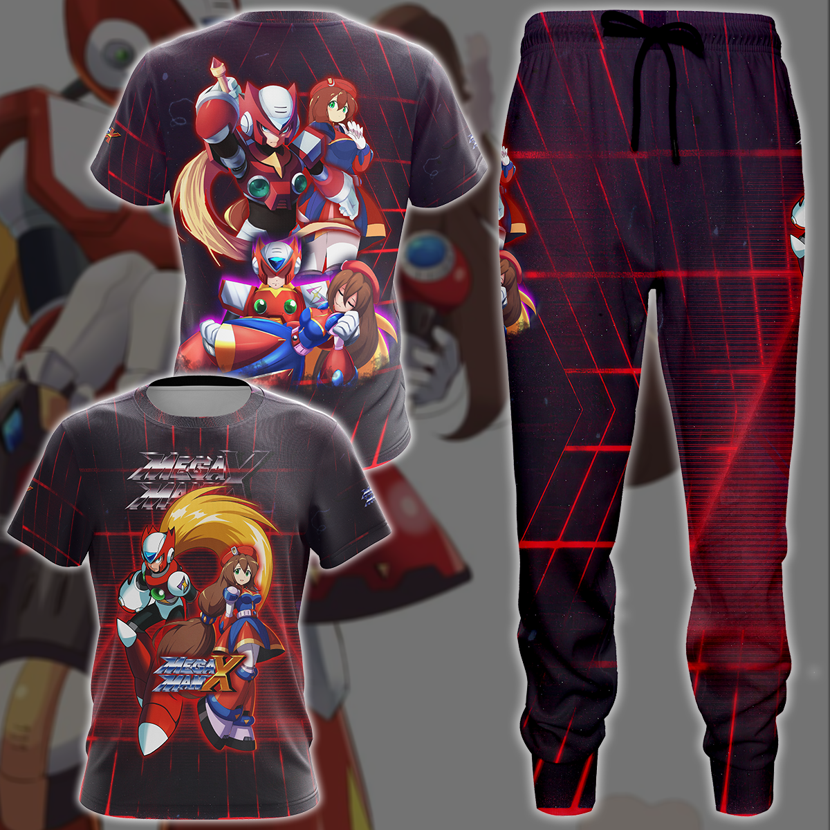 Mega Man X: Zero & Iris Video Game 3D All Over Printed T-shirt Tank Top Zip Hoodie Pullover Hoodie Hawaiian Shirt Beach Shorts Jogger