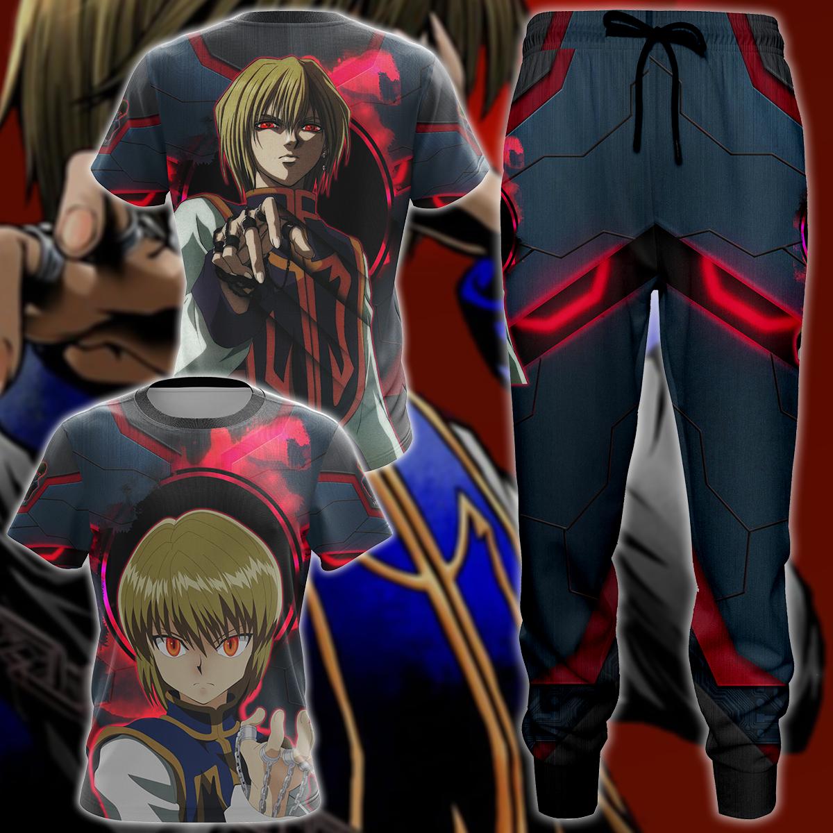 Hunter x Hunber Kurapika 3D All Over Print T-shirt Tank Top Zip Hoodie Pullover Hoodie Hawaiian Shirt Beach Shorts Jogger