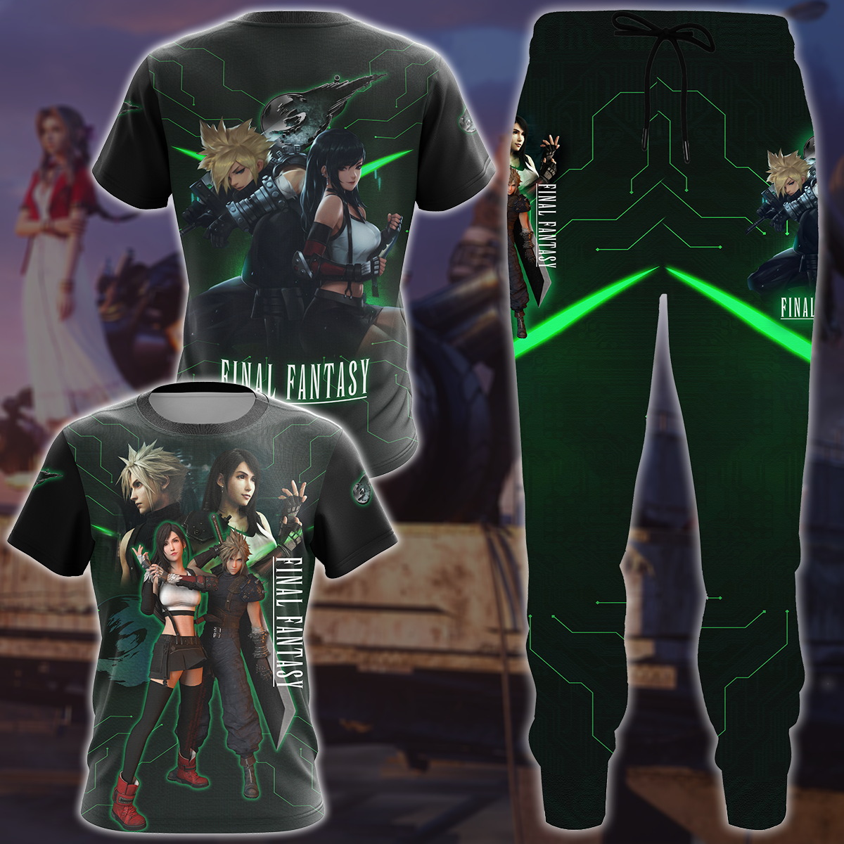 Final Fantasy VII Video Game 3D All Over Printed T-shirt Tank Top Zip Hoodie Pullover Hoodie Hawaiian Shirt Beach Shorts Joggers