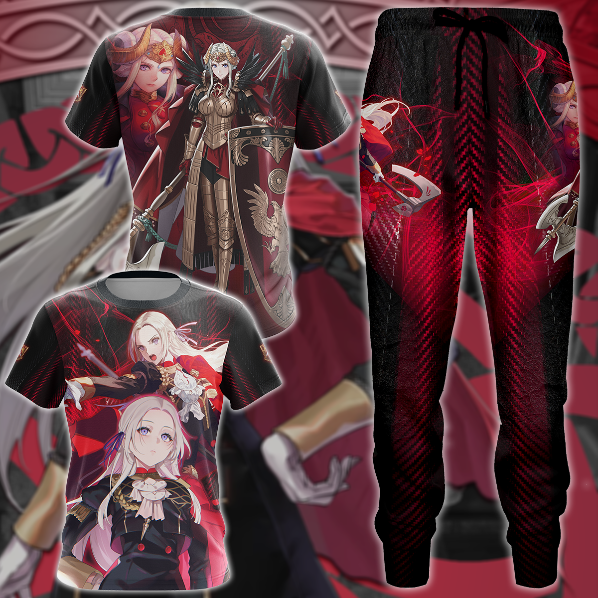 Fire Emblem Edelgard Video Game 3D All Over Print T-shirt Tank Top Zip Hoodie Pullover Hoodie Hawaiian Shirt Beach Shorts Jogger