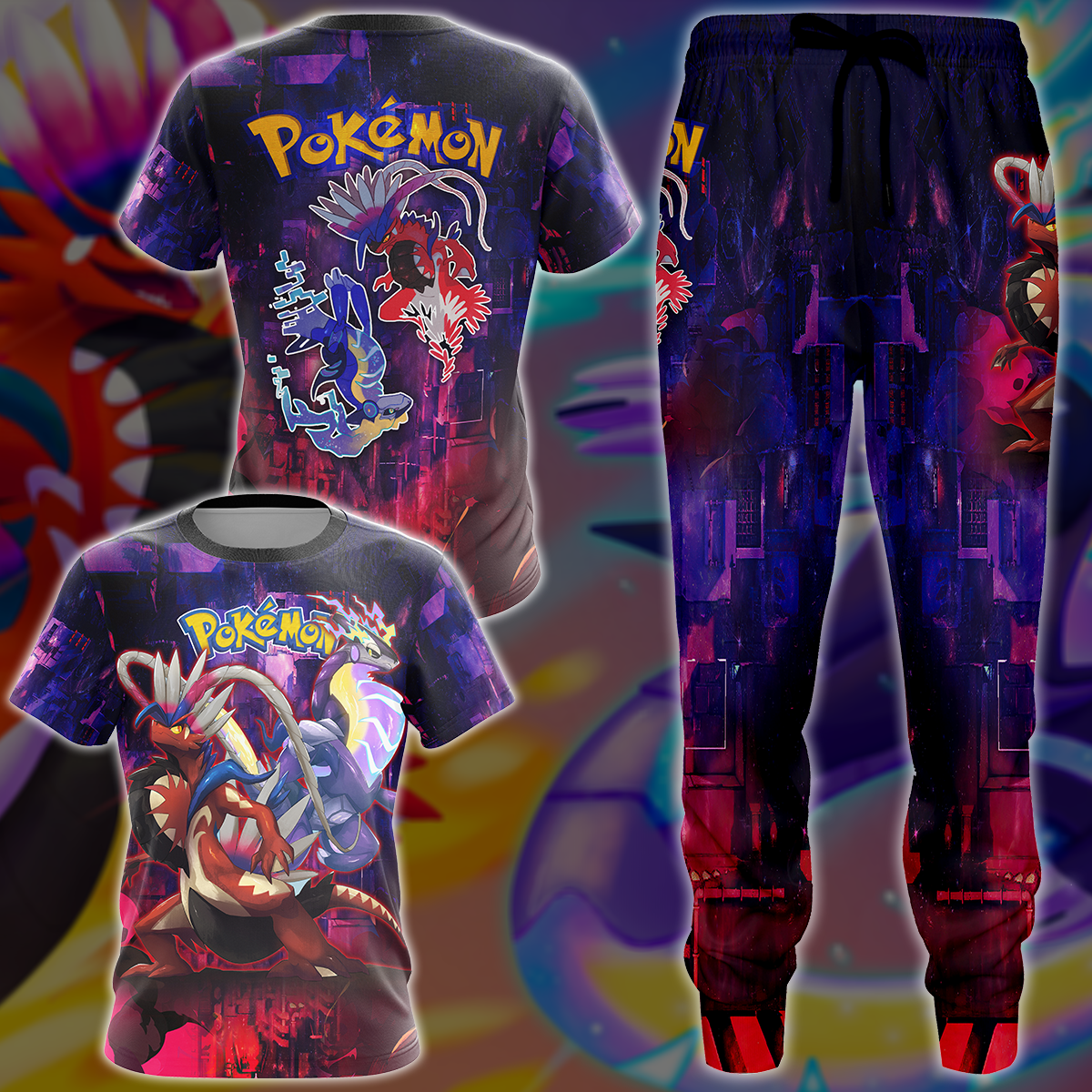 Pokemon Scarlet Violet Video Game 3D All Over Print T-shirt Tank Top Zip Hoodie Pullover Hoodie Hawaiian Shirt Beach Shorts Jogger