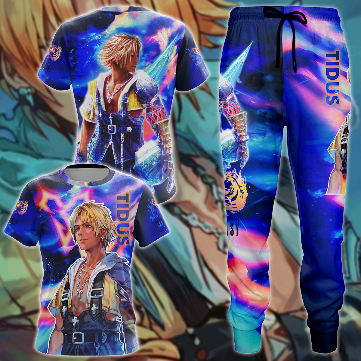 Final Fantasy X - Tidus 3D All Over Print T-shirt Tank Top Zip Hoodie Pullover Hoodie Hawaiian Shirt Beach Shorts Jogger