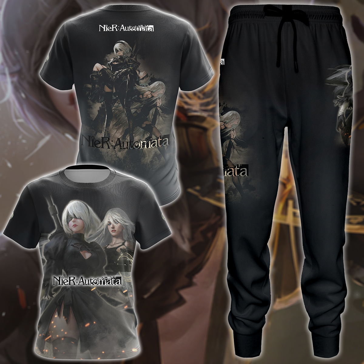 NieR: Automata Video Game 3D All Over Print T-shirt Tank Top Zip Hoodie Pullover Hoodie Hawaiian Shirt Beach Shorts Jogger