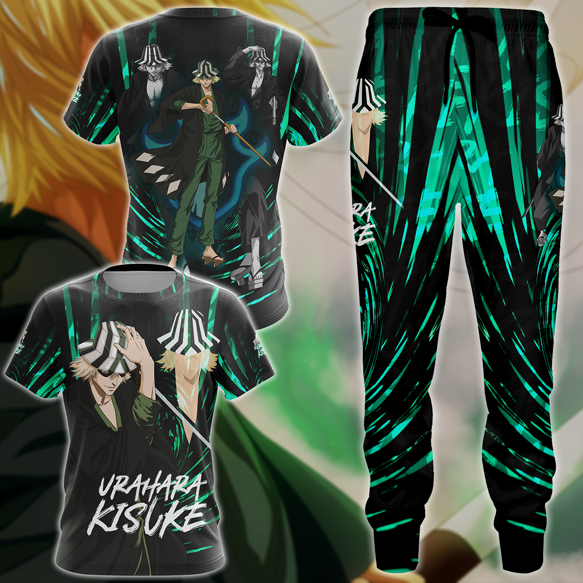 Bleach Kisuke Urahara Anime Manga 3D All Over Print T-shirt Tank Top Zip Hoodie Pullover Hoodie Hawaiian Shirt Beach Shorts Jogger