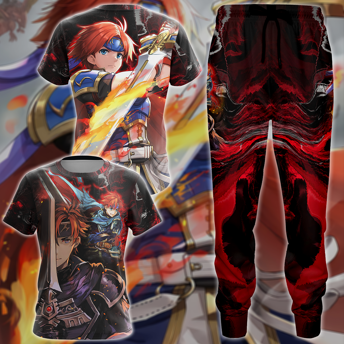 Fire Emblem Roy Video Game 3D All Over Print T-shirt Tank Top Zip Hoodie Pullover Hoodie Hawaiian Shirt Beach Shorts Jogger