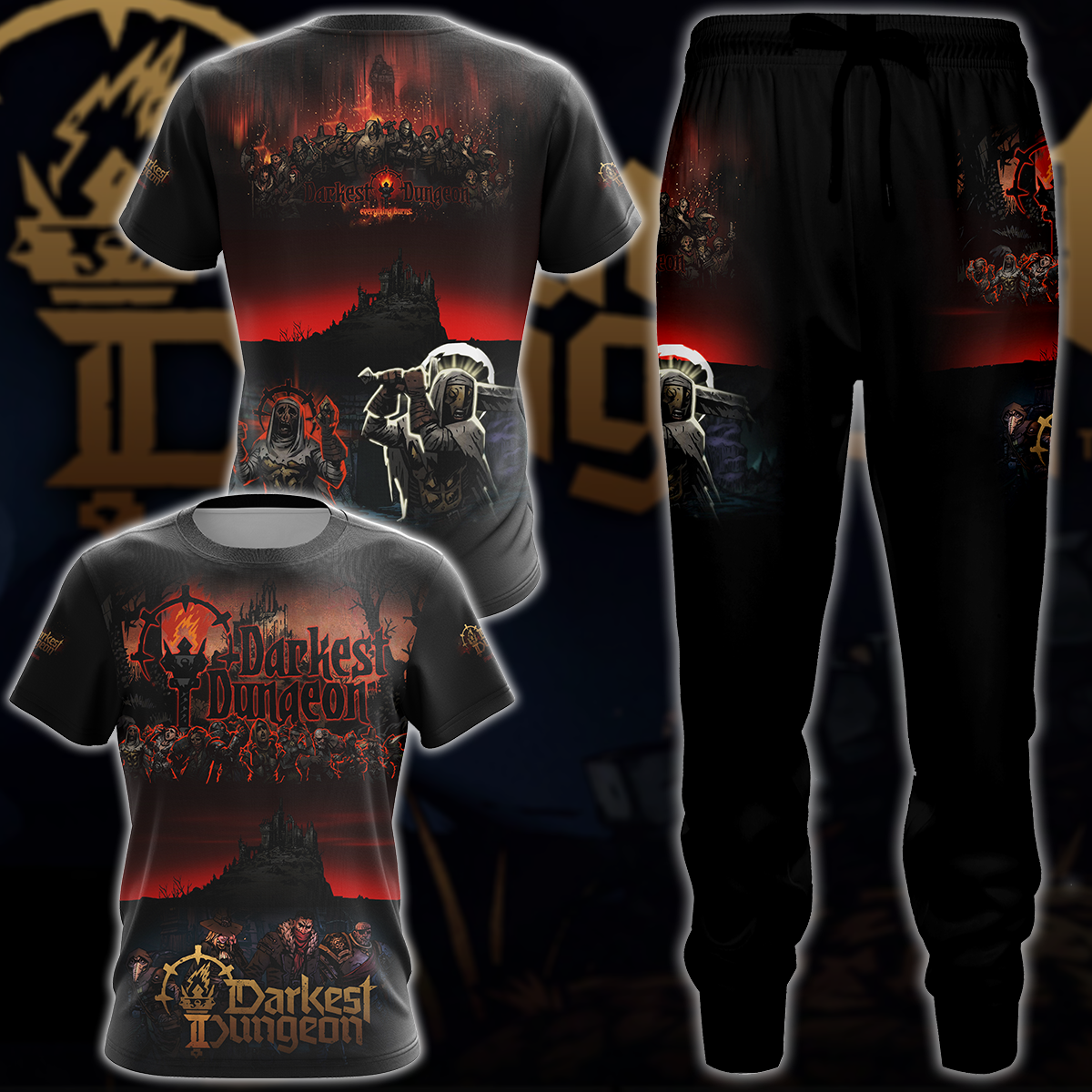 Darkest Dungeon Video Game 3D All Over Print T-shirt Tank Top Zip Hoodie Pullover Hoodie Hawaiian Shirt Beach Shorts Jogger