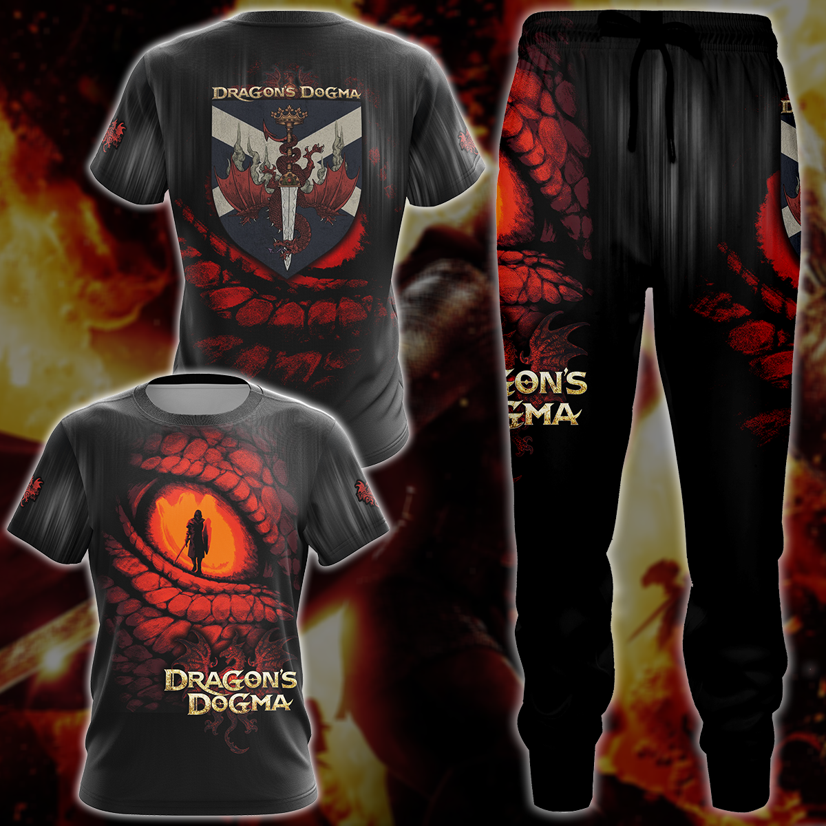 Dragon's Dogma Video Game 3D All Over Printed T-shirt Tank Top Zip Hoodie Pullover Hoodie Hawaiian Shirt Beach Shorts Jogger