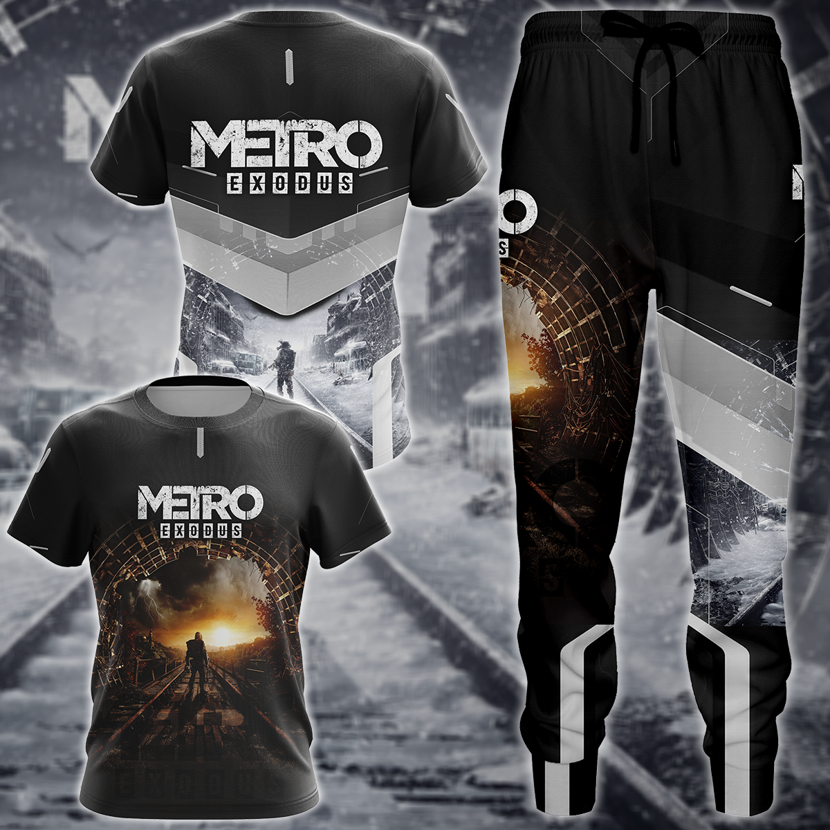 Metro Exodus Video Game 3D All Over Print T-shirt Tank Top Zip Hoodie Pullover Hoodie Hawaiian Shirt Beach Shorts Jogger