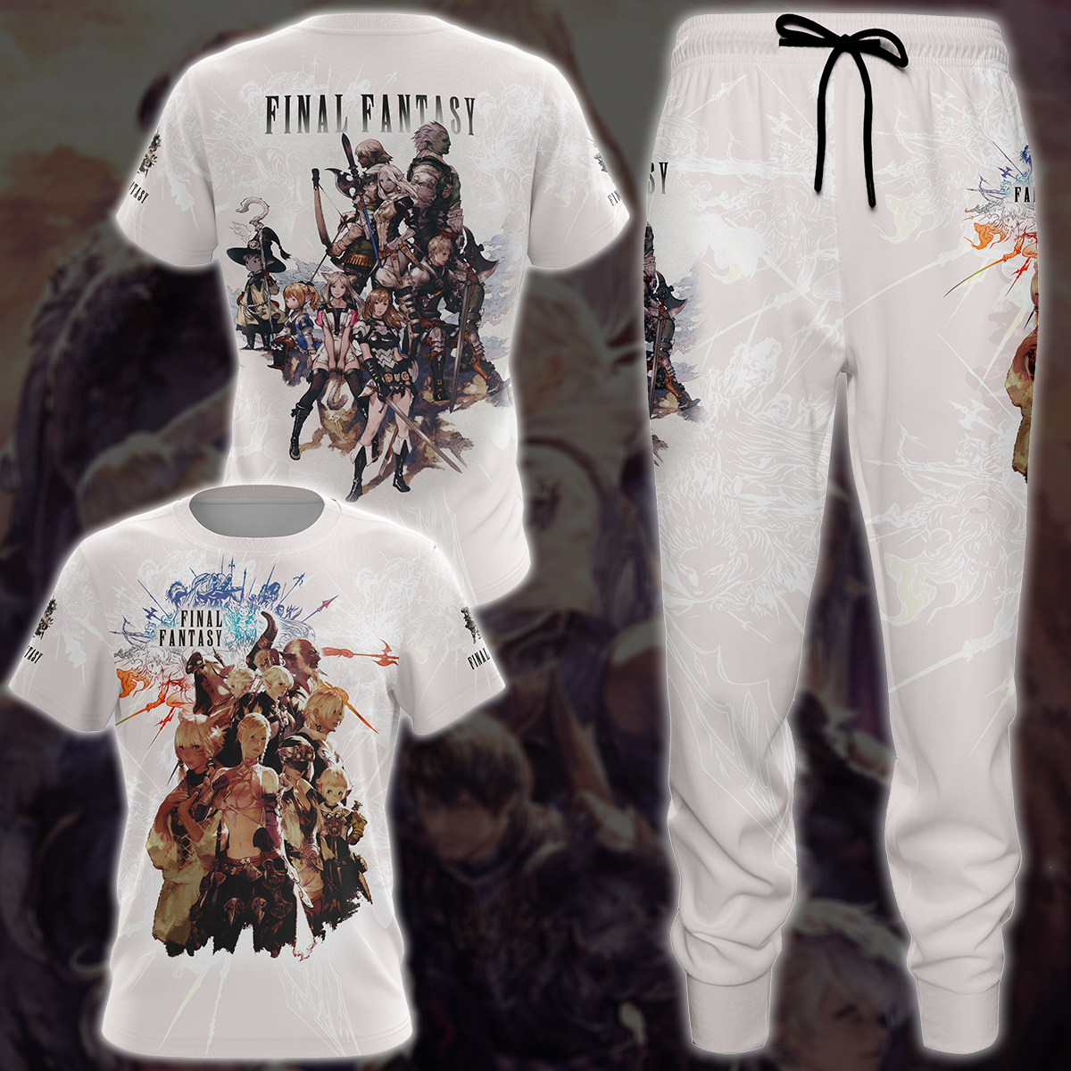 Final Fantasy XIV Video Game 3D All Over Print T-shirt Tank Top Zip Hoodie Pullover Hoodie Hawaiian Shirt Beach Shorts Jogger