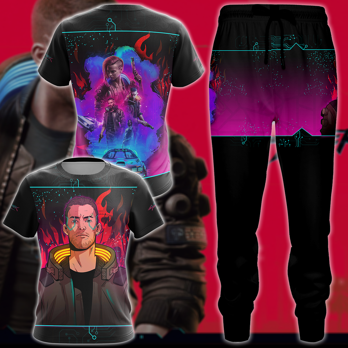 Cyberpunk 2077 Video Game 3D All Over Print T-shirt Tank Top Zip Hoodie Pullover Hoodie Hawaiian Shirt Beach Shorts Jogger