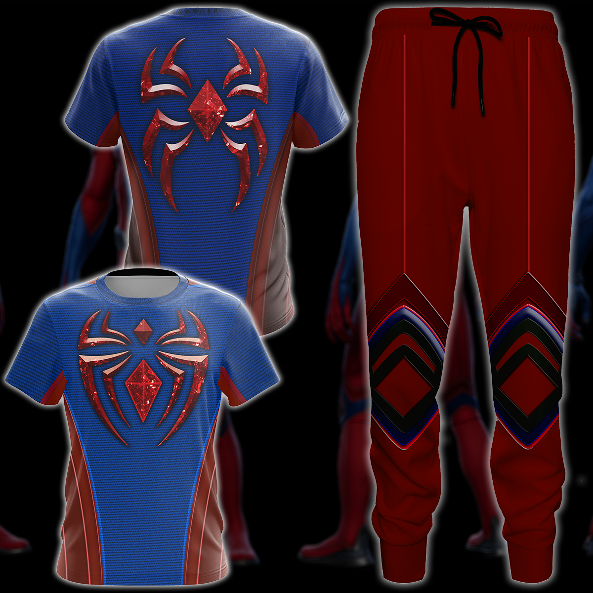 Spider-Man 2 Peter Parker Scarlet III Suit Cosplay Video Game All Over Printed T-shirt Tank Top Zip Hoodie Pullover Hoodie Hawaiian Shirt Beach Shorts Joggers