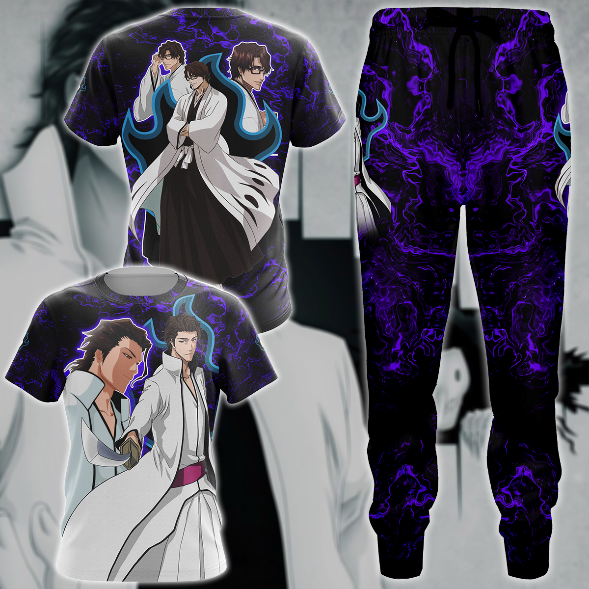 Bleach Sousuke Aizen Anime Manga 3D All Over Print T-shirt Tank Top Zip Hoodie Pullover Hoodie Hawaiian Shirt Beach Shorts Jogger