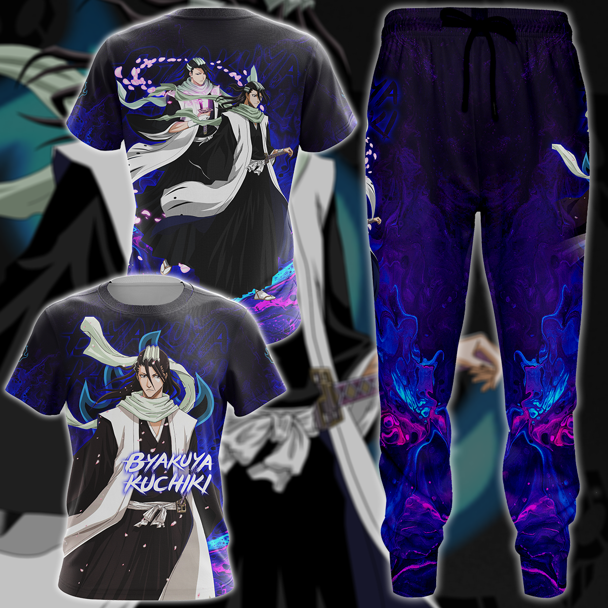 Bleach Byakuya Kuchiki Anime Manga 3D All Over Print T-shirt Tank Top Zip Hoodie Pullover Hoodie Hawaiian Shirt Beach Shorts Jogger