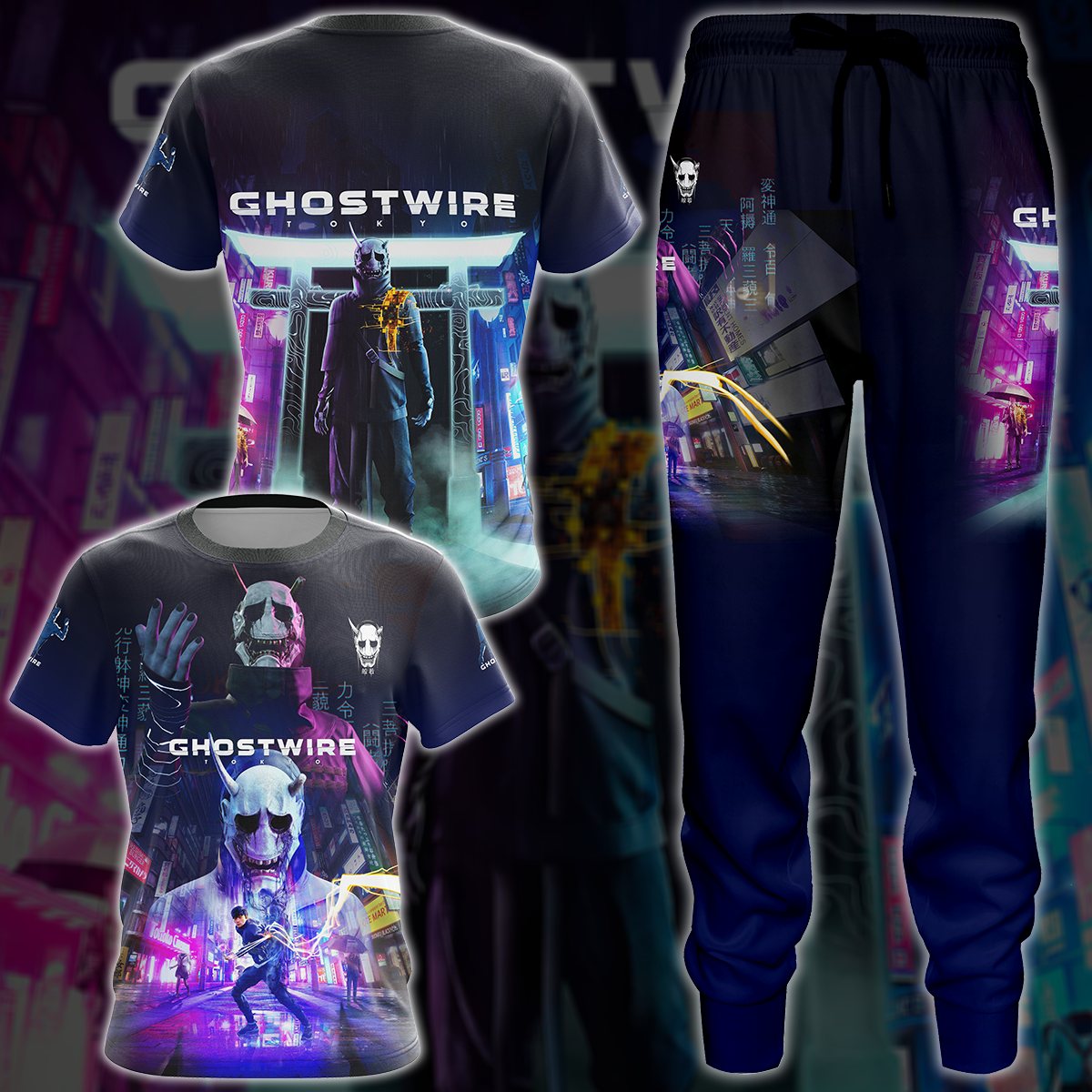 Ghostwire Tokyo Video Game 3D All Over Printed T-shirt Tank Top Zip Hoodie Pullover Hoodie Hawaiian Shirt Beach Shorts Jogger