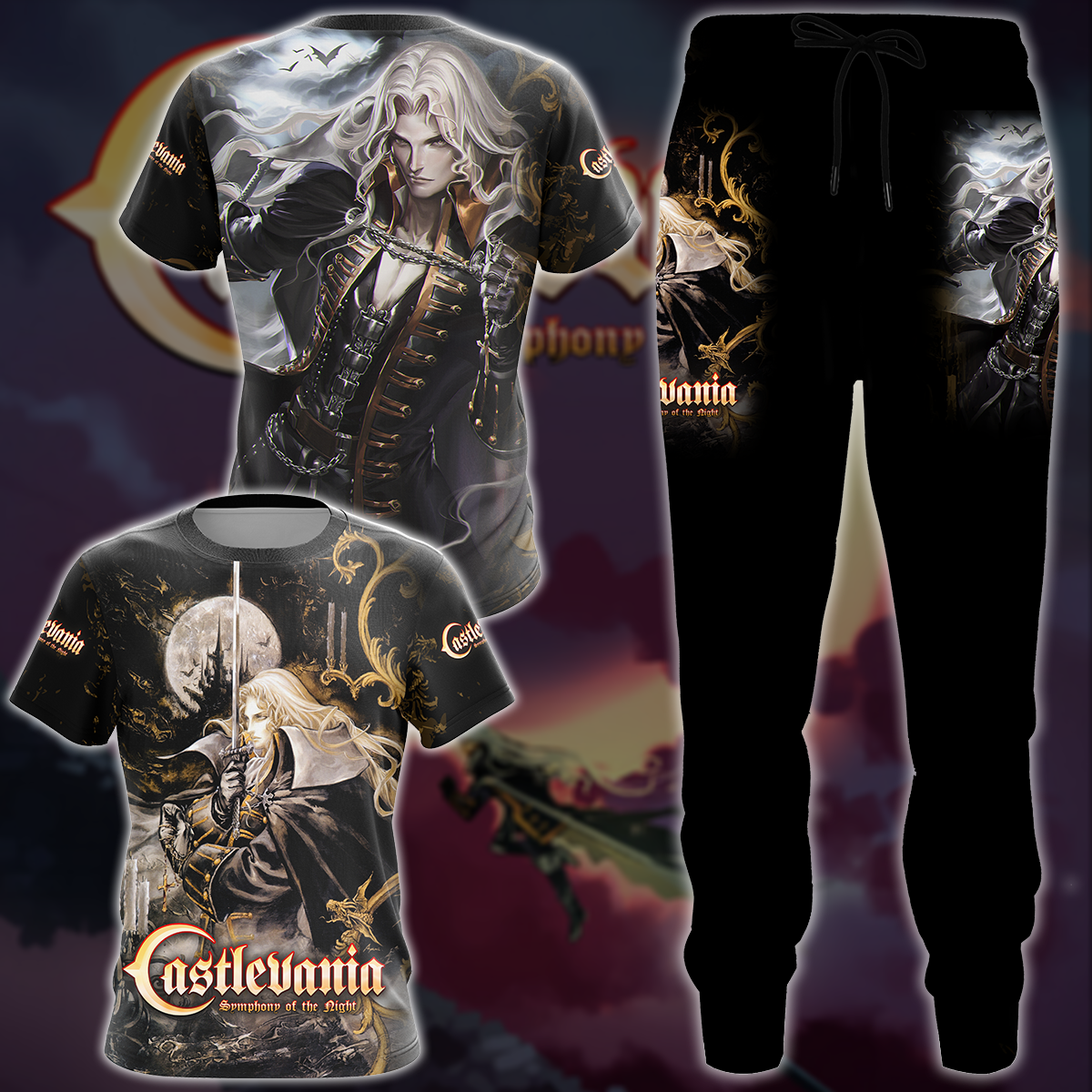Castlevania: Symphony of the Night Video Game 3D All Over Printed T-shirt Tank Top Zip Hoodie Pullover Hoodie Hawaiian Shirt Beach Shorts Joggers