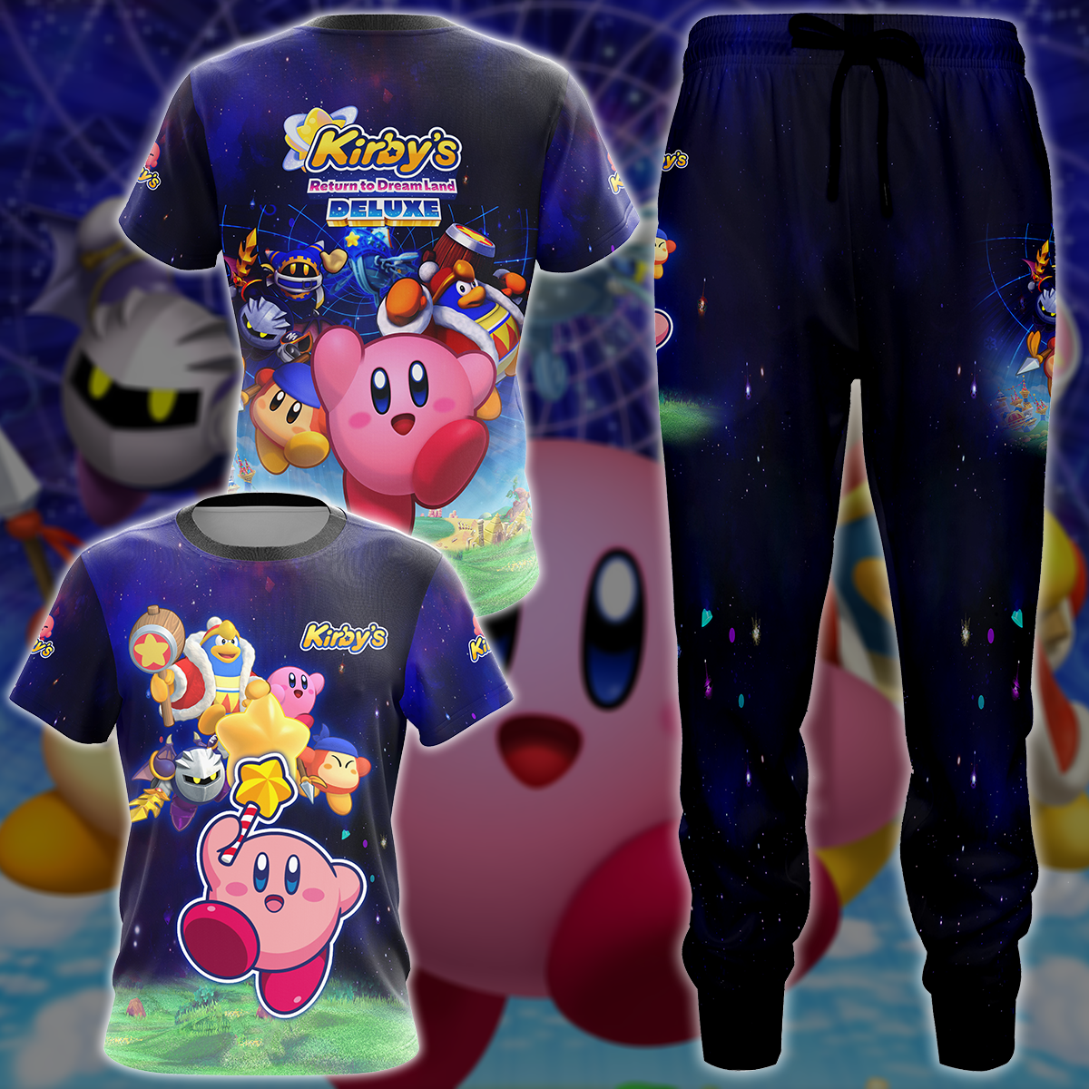 Kirby's Return to Dream Land Deluxe Video Game 3D All Over Printed T-shirt Tank Top Zip Hoodie Pullover Hoodie Hawaiian Shirt Beach Shorts Jogger