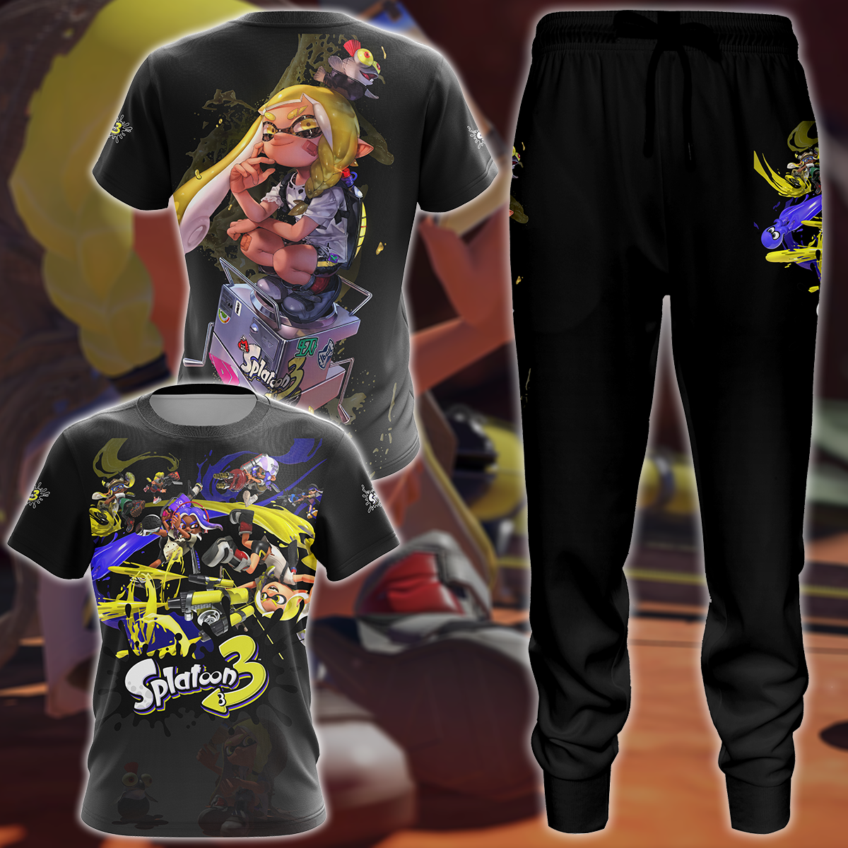 Splatoon 3 Video Game 3D All Over Print T-shirt Tank Top Zip Hoodie Pullover Hoodie Hawaiian Shirt Beach Shorts Jogger