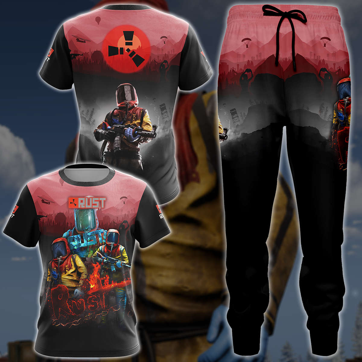 Rust Video Game 3D All Over Printed T-shirt Tank Top Zip Hoodie Pullover Hoodie Hawaiian Shirt Beach Shorts Jogger