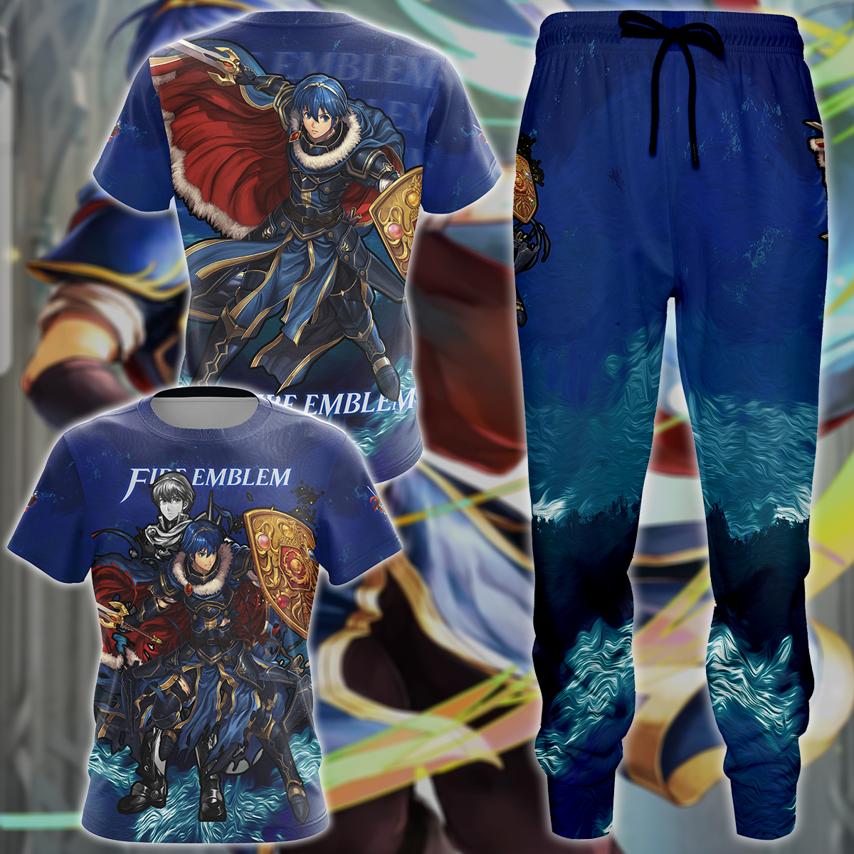 Fire Emblem Marth Video Game 3D All Over Print T-shirt Tank Top Zip Hoodie Pullover Hoodie Hawaiian Shirt Beach Shorts Jogger