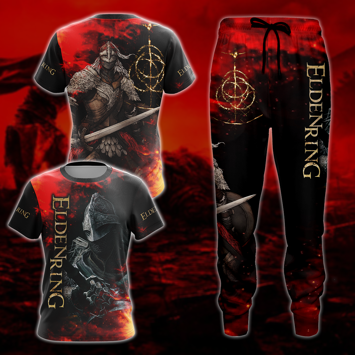 Elden Ring 3D All Over Print T-shirt Tank Top Zip Hoodie Pullover Hoodie Hawaiian Shirt Beach Shorts Jogger