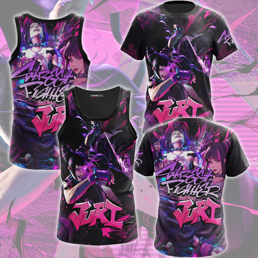 Street Fighter 6 Juri Video Game All Over Printed T-shirt Tank Top Zip Hoodie Pullover Hoodie Hawaiian Shirt Beach Shorts Joggers