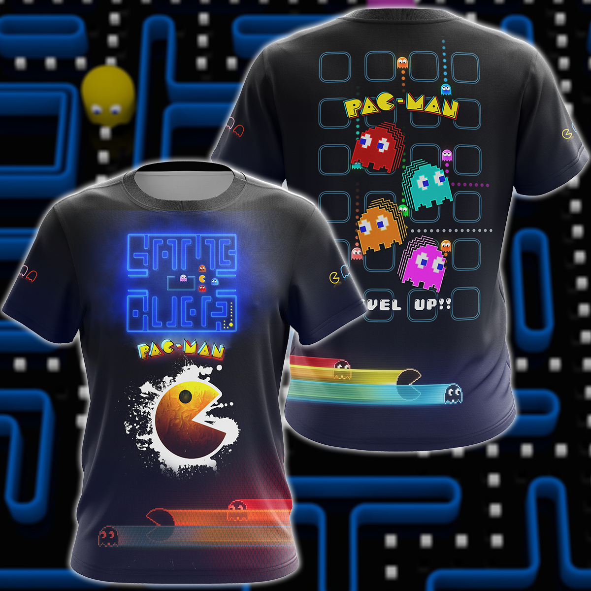 Pac Man Video Game 3D All Over Print T-shirt Tank Top Zip Hoodie Pullover Hoodie Hawaiian Shirt Beach Shorts Jogger T-shirt S