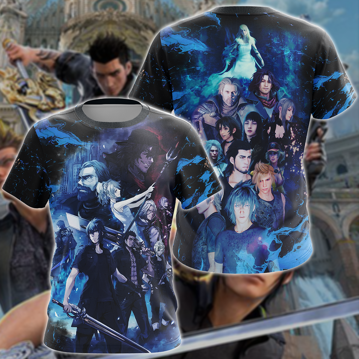 Final Fantasy XV Video Game 3D All Over Print T-shirt Tank Top Zip Hoodie Pullover Hoodie Hawaiian Shirt Beach Shorts Jogger T-shirt S