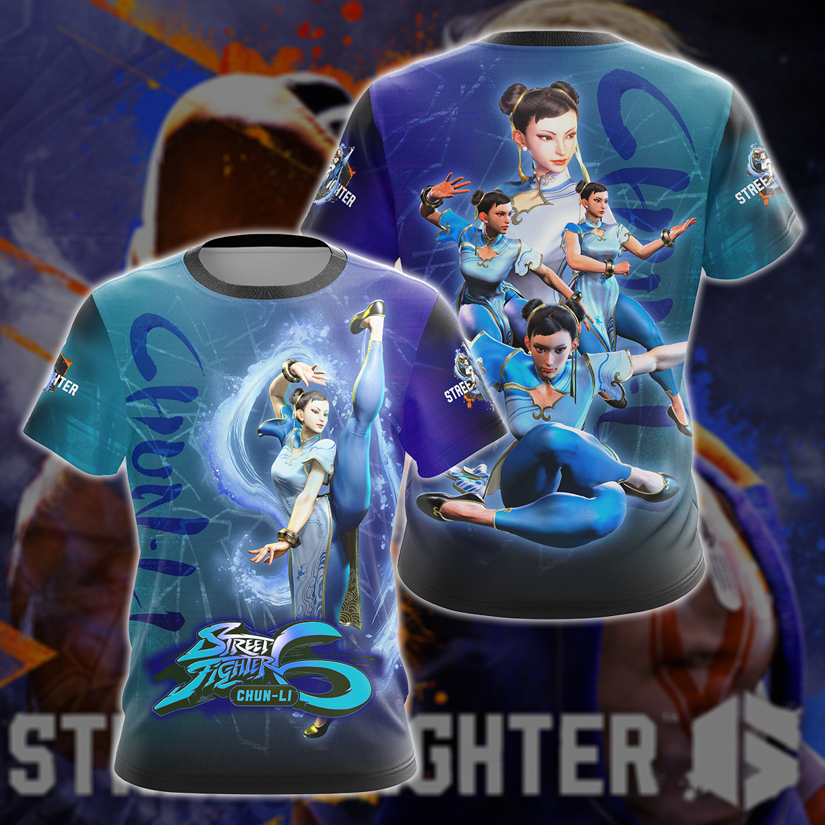 Street Fighter 6 Chun-Li Video Game All-Over T-shirt Hoodie Tank Top Hawaiian Shirt Beach Shorts Joggers T-shirt S