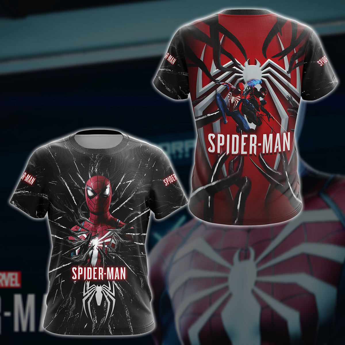 Spider-Man 2 Video Game All Over Printed T-shirt Tank Top Zip Hoodie Pullover Hoodie Hawaiian Shirt Beach Shorts Joggers