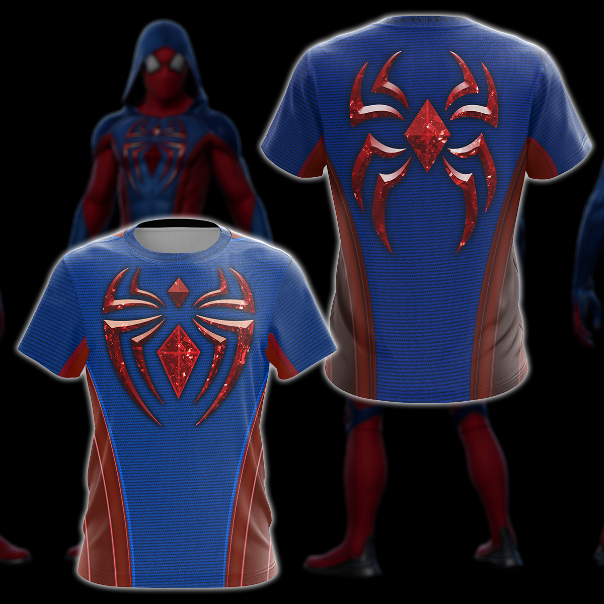 Spider-Man 2 Peter Parker Scarlet III Suit Cosplay Video Game All Over Printed T-shirt Tank Top Zip Hoodie Pullover Hoodie Hawaiian Shirt Beach Shorts Joggers