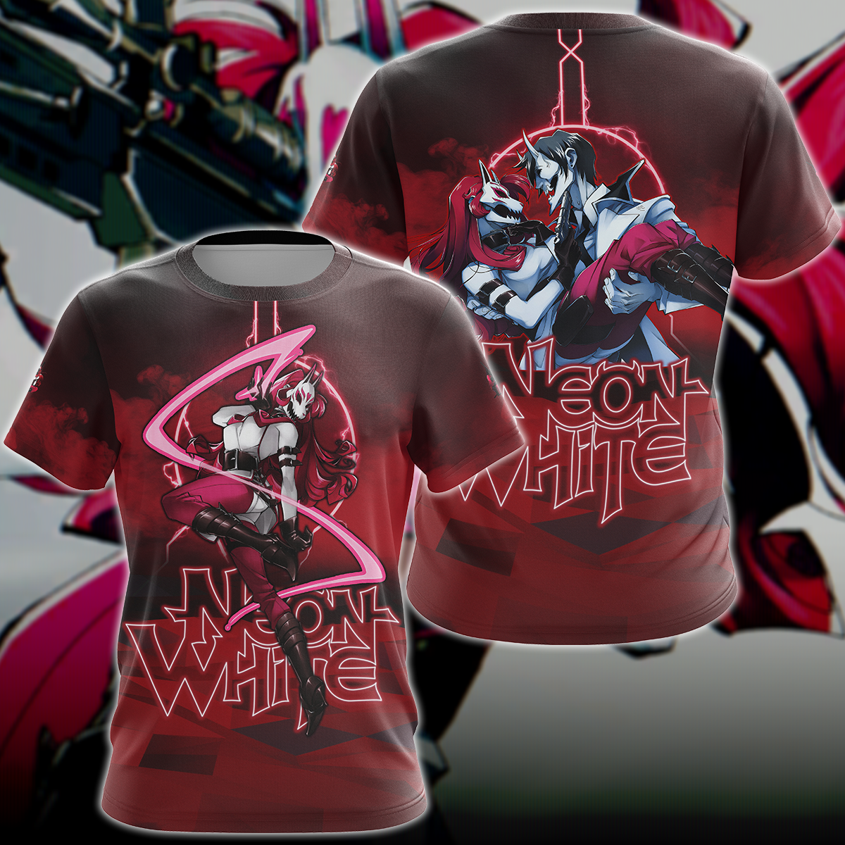 Neon White Video Game 3D All Over Print T-shirt Tank Top Zip Hoodie Pullover Hoodie Hawaiian Shirt Beach Shorts Jogger T-shirt S