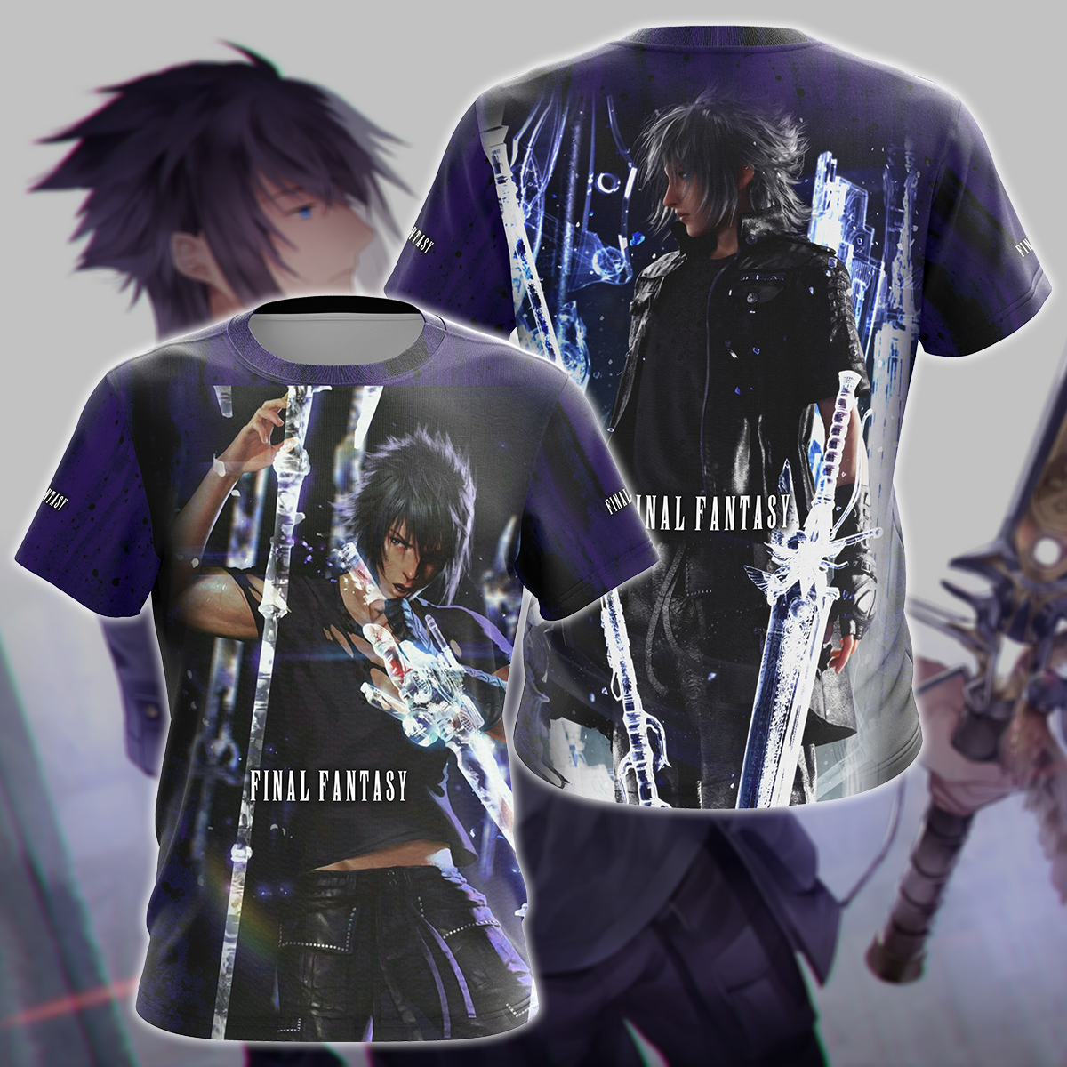 Final Fantasy XV Noctis Video Game 3D All Over Print T-shirt Tank Top Zip Hoodie Pullover Hoodie Hawaiian Shirt Beach Shorts Jogger T-shirt S