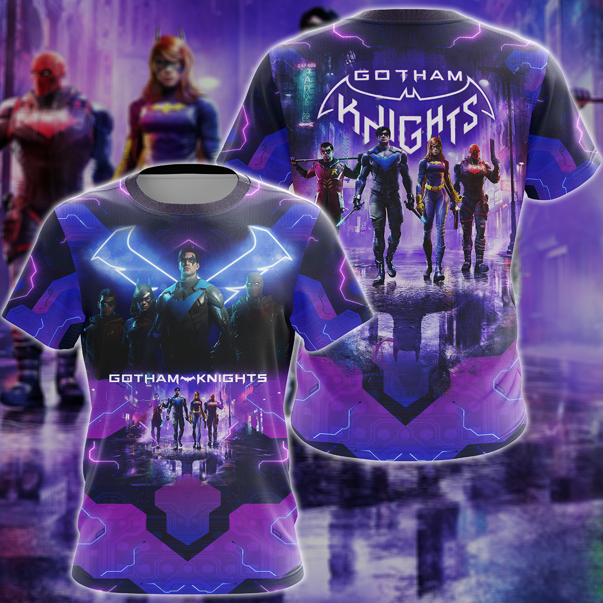 Gotham Knights 2022 Video Game 3D All Over Print T-shirt Tank Top Zip Hoodie Pullover Hoodie Hawaiian Shirt Beach Shorts Jogger T-shirt S