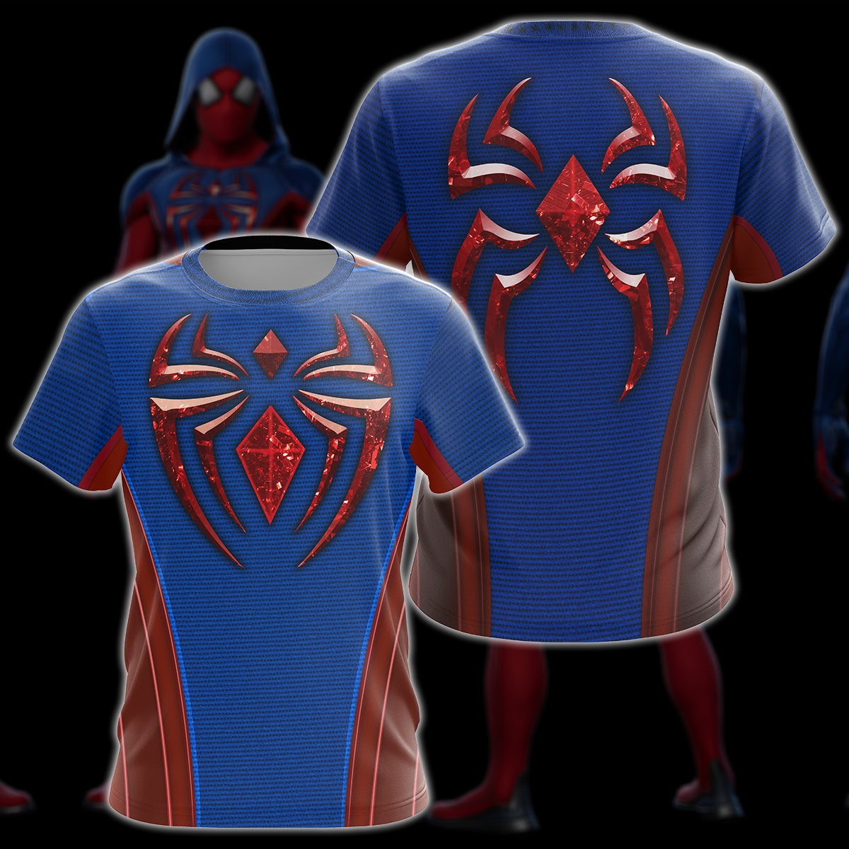 Spider-Man 2 Peter Parker Scarlet III Suit Cosplay Video Game All Over Printed T-shirt Tank Top Zip Hoodie Pullover Hoodie Hawaiian Shirt Beach Shorts Joggers T-shirt S